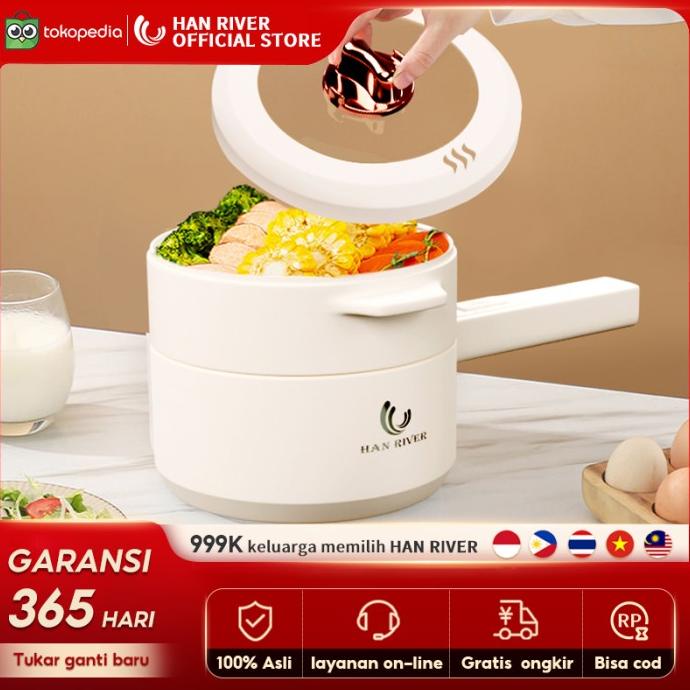 HAN RIVER panci listrik 1.5L Kompor listrik pintar Pelajar/Asrama