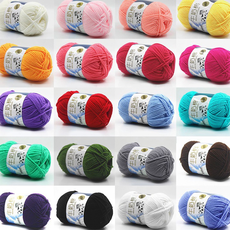 ➯✽✷ 50g Benang rajut katun impor big ply/5ply milk cotton yarn crochet yarn Big Sale