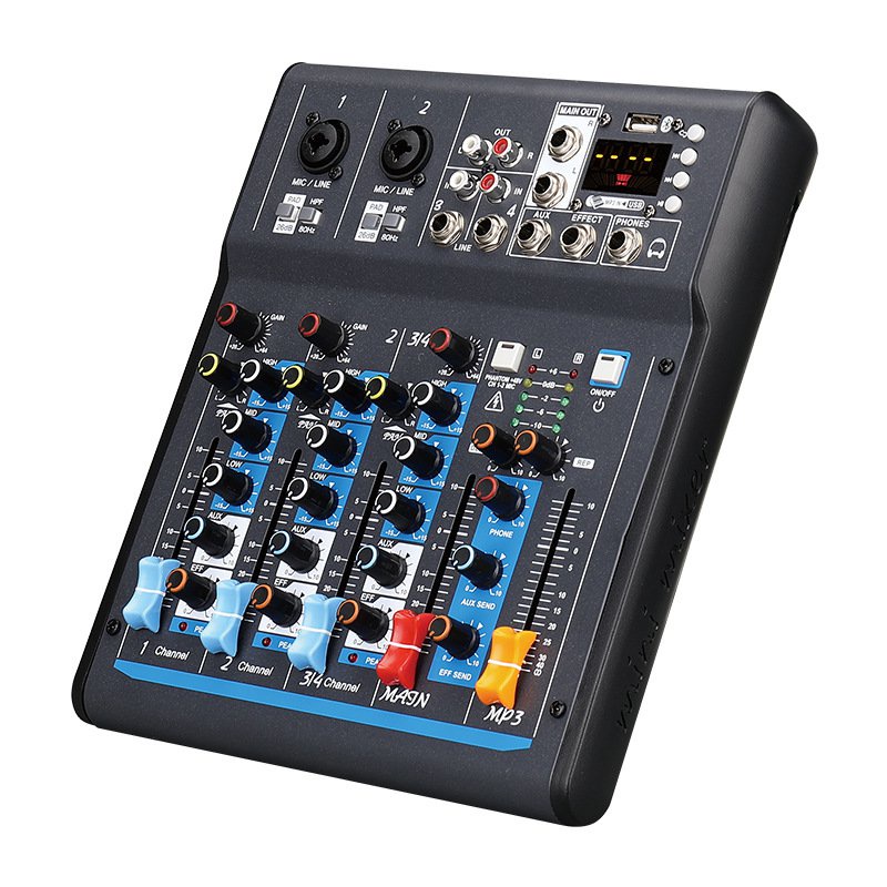 ✅&Mini Audio Mixer 4 Channel Digital Signal Processor Stereo Powered Reverb Digital Display NX4 US S