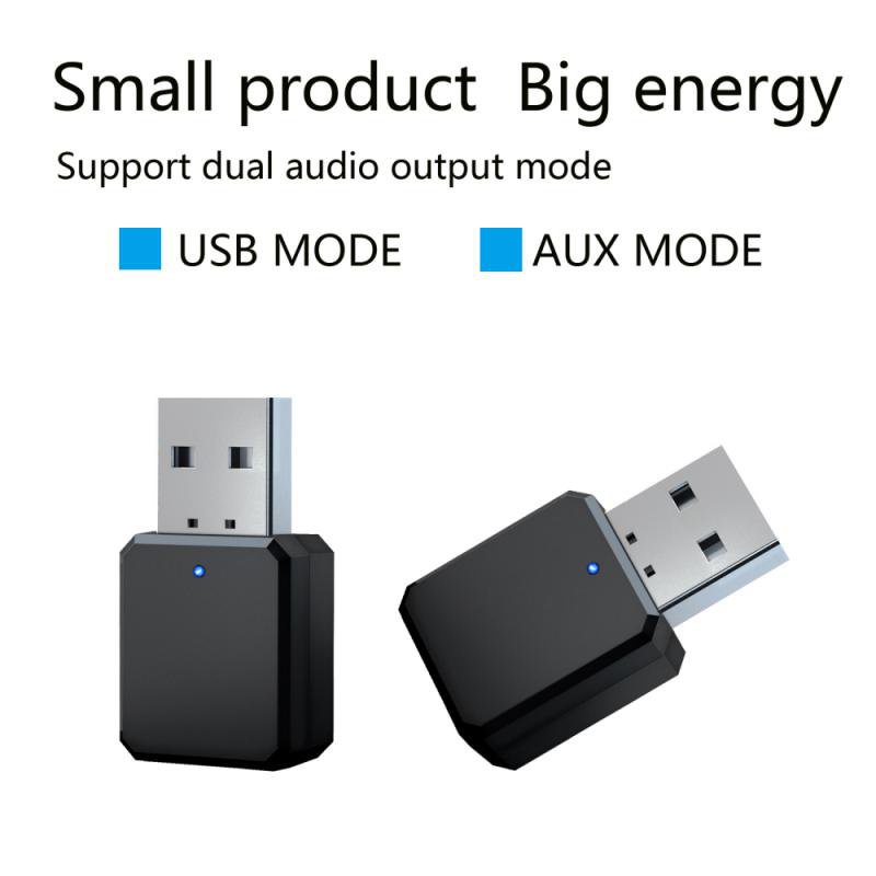 ✅&KN318 Bluetooth 5.1 Audio Receiver Dual Output AUX USB Stereo Car Hands-free Call Wireless Adapter
