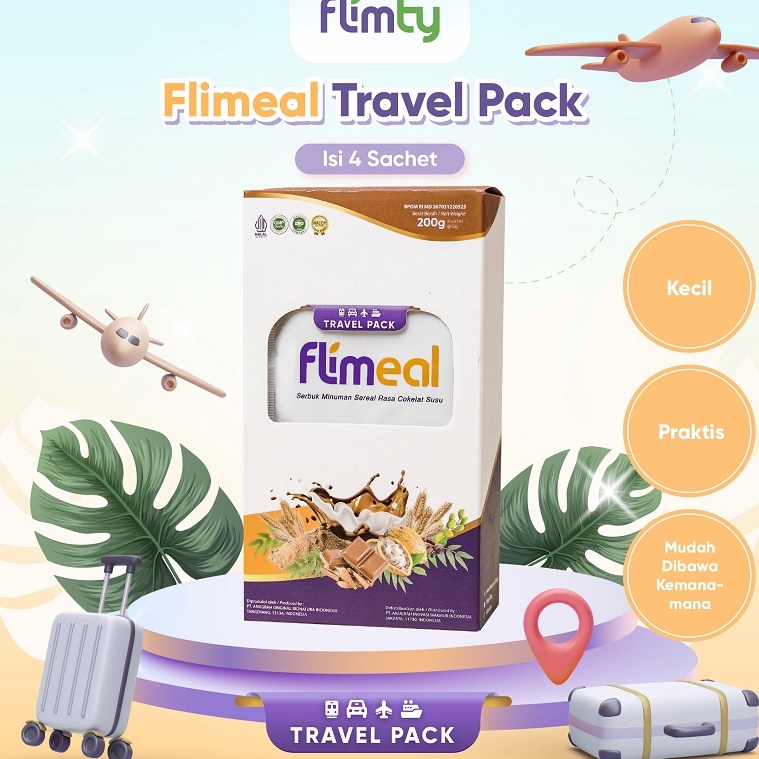 

Flimeal Meal Replacement Travel Pack rasa Coklat Susu (isi 4 saset)