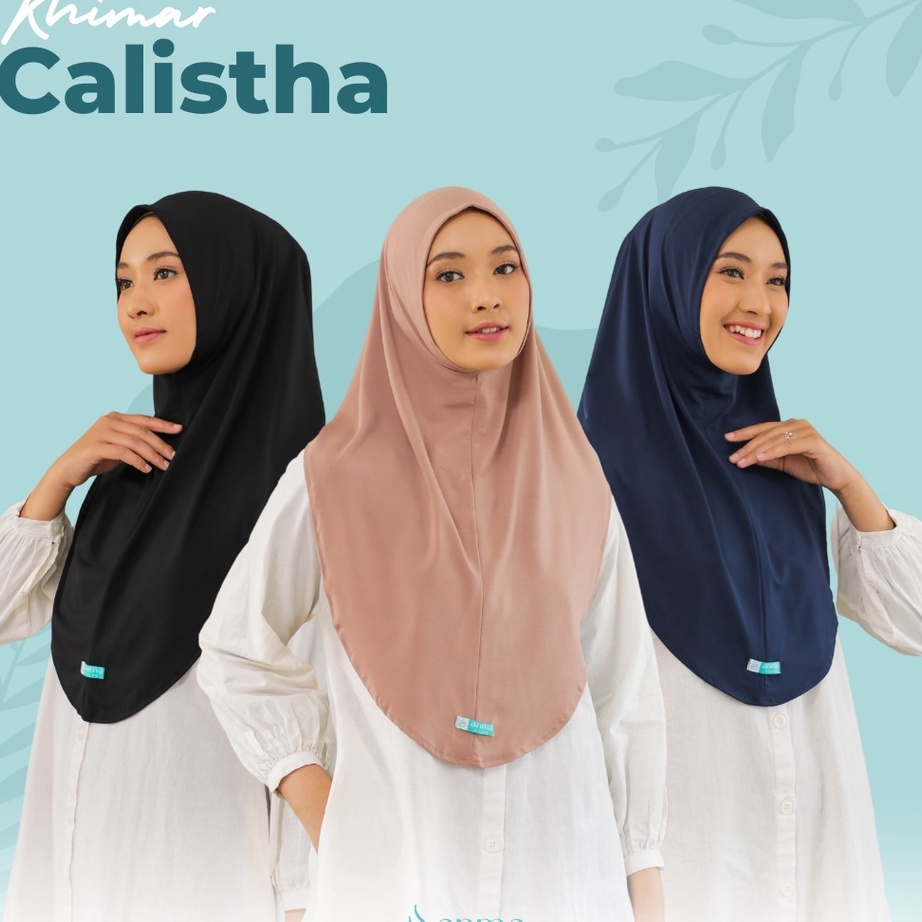 Khimar Calistha By Anmahijab | Khimar non pet | hijab instan | jilbab instan | Jersey Premium