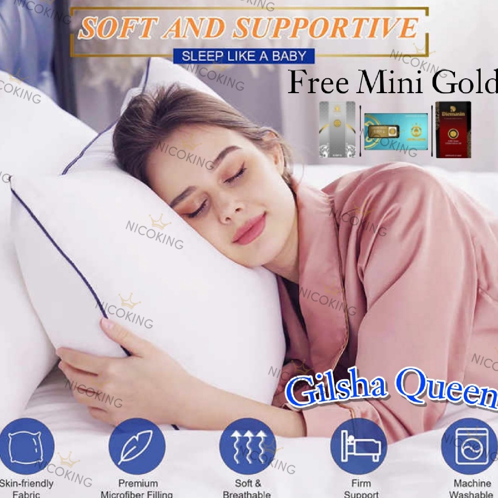 ➟ Bantal tidur bulu angsa SINTETIS (BUATAN)/ silikon bantal hotel exclusive 100% silikon bantal Gils