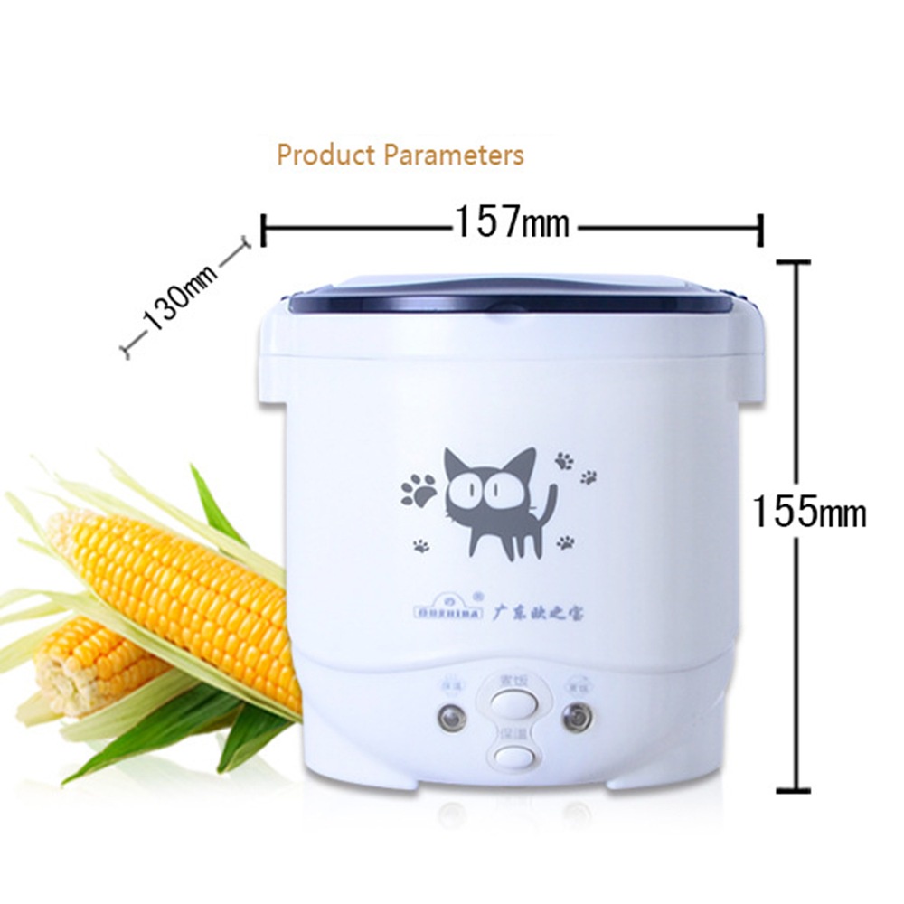 ❤Stainless Steel Multi-functional Rice Cooker Mini Rice Cooker Car Household Portable Rice Cooker 1L