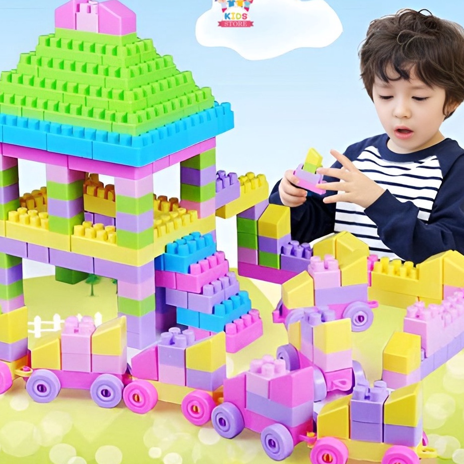 Terbatas 0QM Mainan Lego Block Besar 78Pcs | Mainan Edukasi Anak 3 Tahun | Permainan Edukatif Bongka