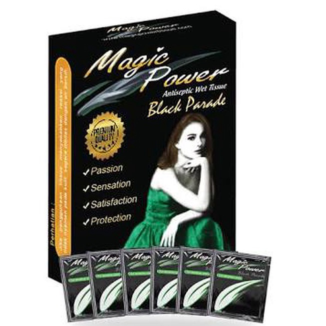 Harga Murah Tisu Magic Power Black Parade Hitam Untuk Pria Dewasa / Tissue Magic Power Antiseptic / 