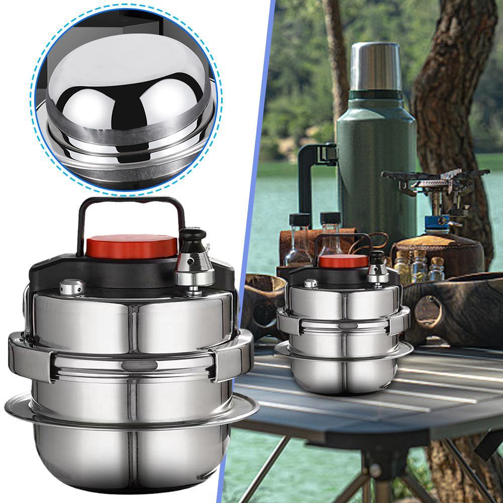 ❤Mini 304 Stainless Steel Pressure Cooker Small Pressure Cooker Cooker Pot Outdoor For Camping House