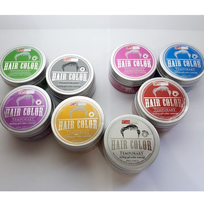 Murah Pomade Warna Cultusia Temporary Hair Color Styling Gel 80 ML Baru