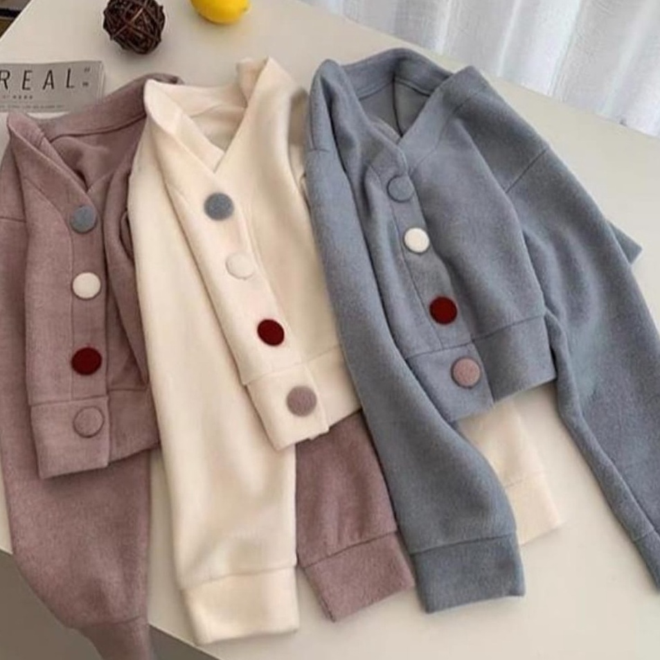 Ready Stok SWEATER OVERSIZE PHARSA CROOPE BUTTON - SWEATER CROOPE OVERSIZE ➠☇☆✶