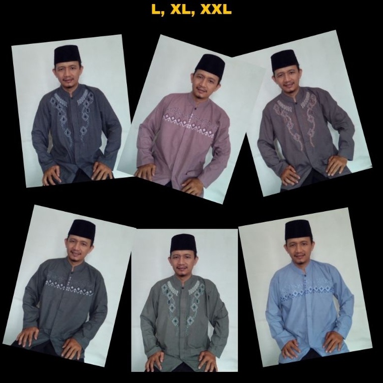 XYDN1261 Terlaris JRJ- Baju Koko Katun Lengan Panjang Dewasa Size Standar & Big Size Eceran Grosir B