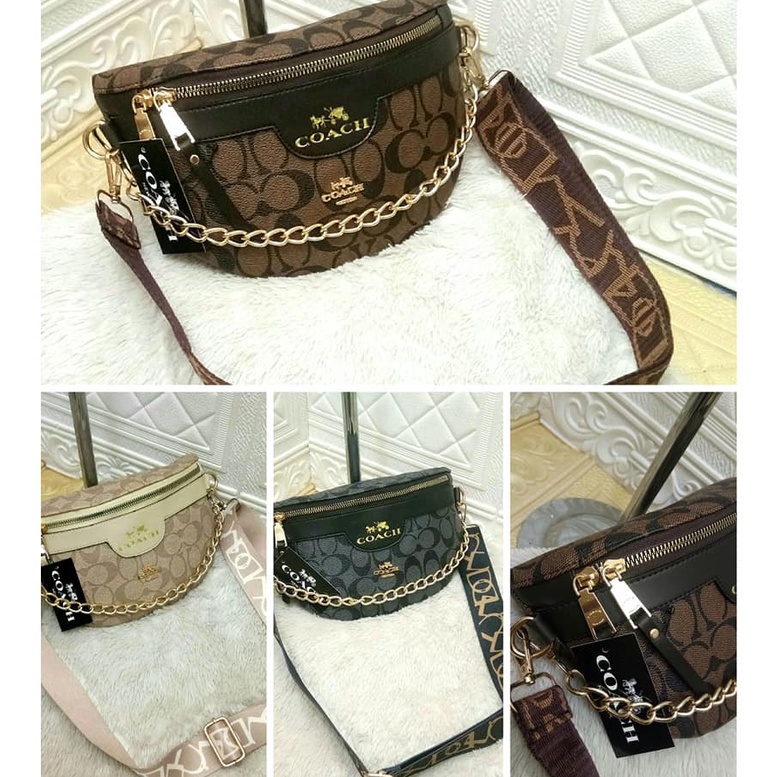 SRXV0724 ORIGINAL% waist bag coach wanita full embos