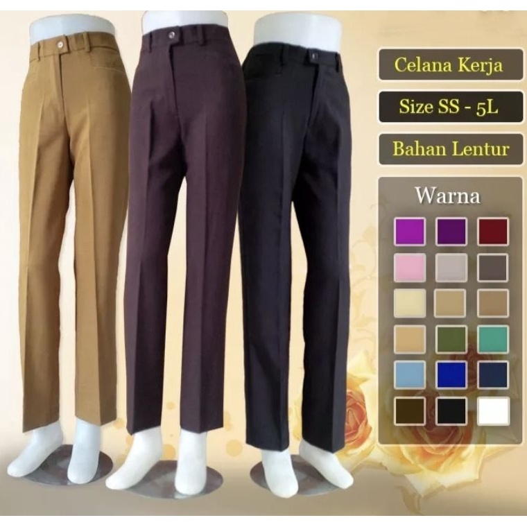 Top Produk.. CELANA KERJA WANITA RESLETING || CELANA PRAMUKA COKLAT TUA || CELANA FORMAL WANITA PING