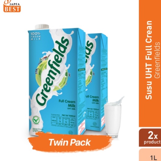 

➫✬✵ Susu UHT Full Cream Greenfields 1 L - Twin Pack Kirim Sekarang
