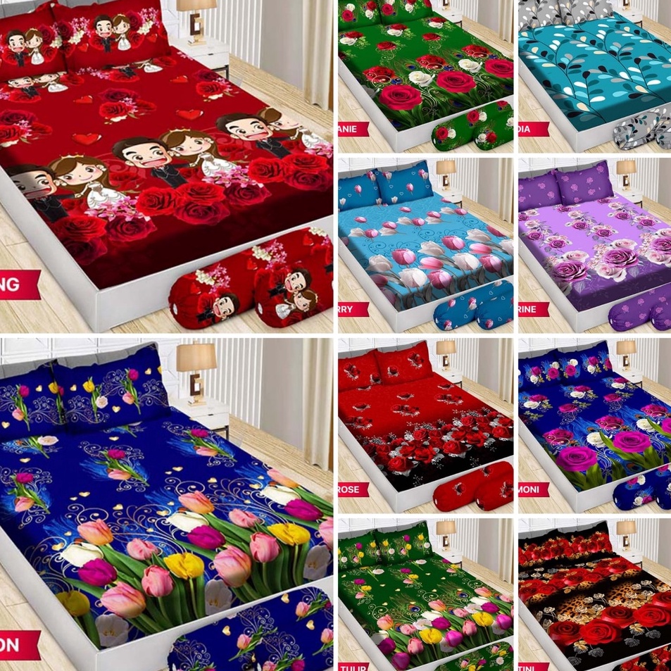 ▲Dtq [ BISA COD ] SPREI / SEPRAI BONITA 3D DISPERSE MOTIF2 KEMBANG q Produk Premium Σ.