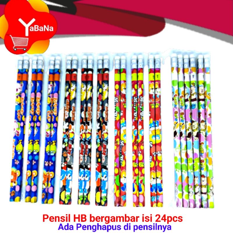 

[YBN] Pensil Hb 24pcs Bergambar Kemasan Renceng Grosir