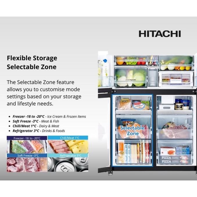 KULKAS HITACHI R-WB64VGD0X MIRROR 4 DOOR RWB64VGD0X