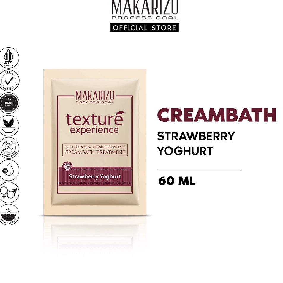 FGFL8189 MEGA sALE Makarizo Professional Texture Experience Cream Strawberry Yoghurt Sachet 60 mL