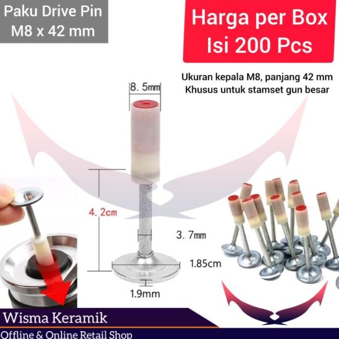 Paku stamset ramset boset, Paku tembak beton, paku baja, paku boset