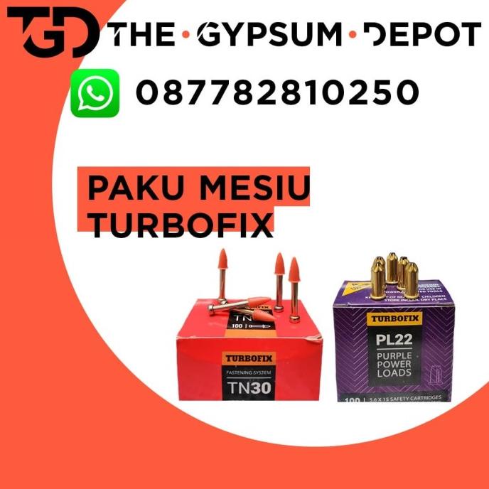Paku Mesiu Turbofix / Alat Tembak Paku Plafon Ramset / Masing" 1 SET