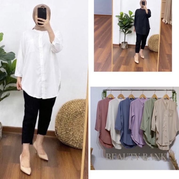 Buruan Beli➯ KEMEJA TUNIK POLOS JUMBO XXL LD 120 / Shakila Premium Import | Atasan MUSLIM REAL PICT 