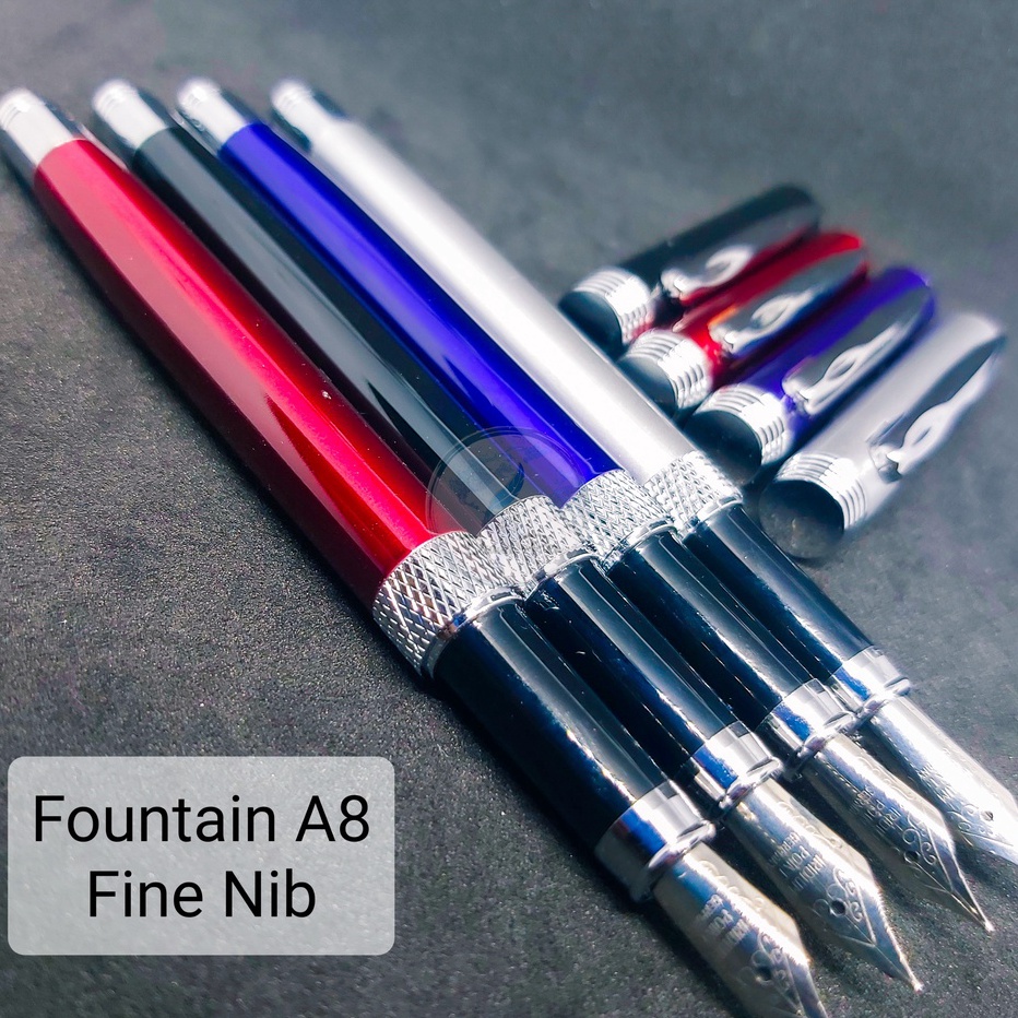 

Harga Promo Fountain Pen FH A8 Fine Nib, Pena Tinta Mata Halus 0.3mm Metal Nib Bahan Metal Bisa Grafir Baru