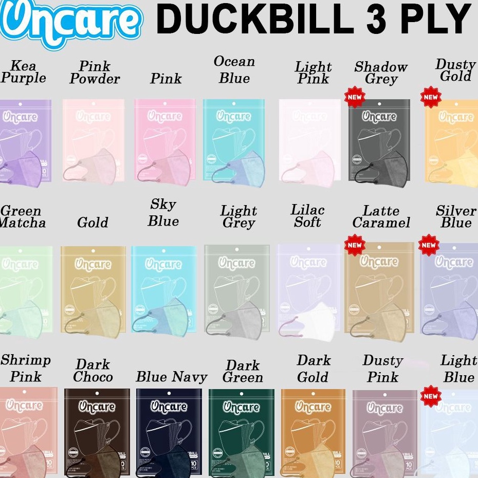 Dijual Murah MELTBLOWN X Masker Duckbill Oncare Face Mask Aneka Warna Isi 10 Pcs