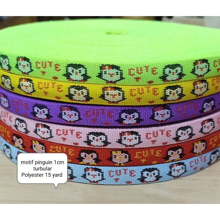 ➘✣✰ Tali Webbing motif pinguin 1cm Bestseller