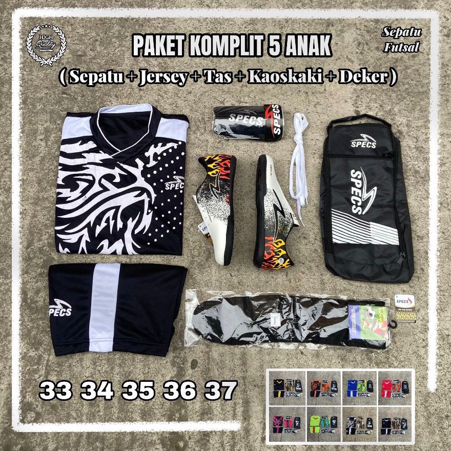 MLTD1502 12.12 MALL Paket Hemat 5 Sepatu Futsal Anak Kids Size 33-37 Ewaklok