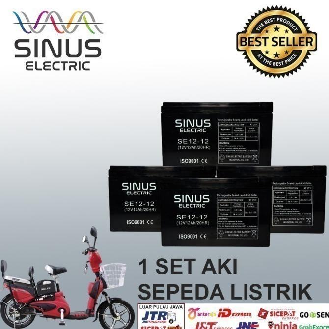 Aki Sepeda Listrik SELIS 1 paket 12V 12Ah Aki VRLA SINUS 12-18