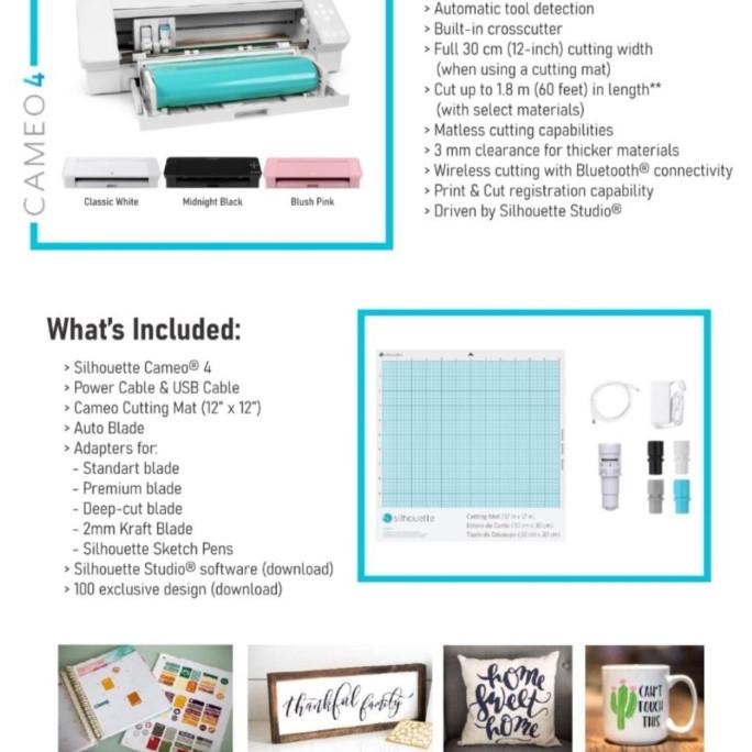 

SILHOUETTE CAMEO4 INCLUDE CONNECT Ai/CDr MESIN CUTTING STIKER/POLYFLEX
