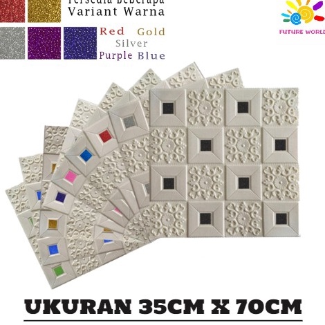 ➴❄❈ Wallpaper Dinding 3d Motif Wall Sticker Foam Batik Wallpaper Tembok Kamar Tidur Anak Ukuran 35 X 70 Cm Free Stiker Produk Keren