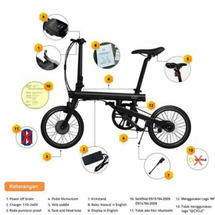 Sepeda listrik lipat Xiaomi Qicycle ef1 - hitam