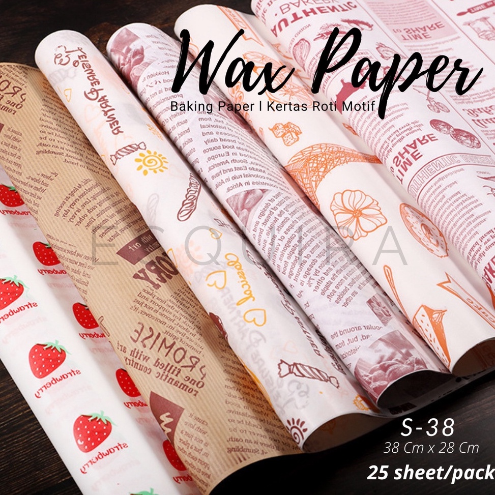 

GMQL2163 【Penjualan Terbaik】COD Food Wrapper / Kertas Nasi Motif / Kertas burger / Kertas Roti 25 PCS / S-38