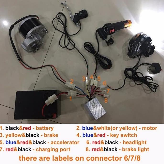 set sepeda listrik 24V 350W MY1016Z3 E-bike conversion kit