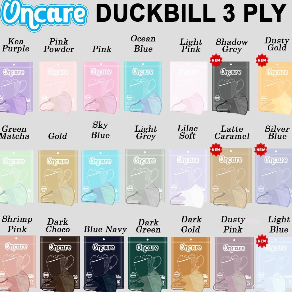 ↔✢❅ MELTBLOWN X Masker Duckbill Oncare Face Mask Aneka Warna Isi 10 Pcs Model Terkini