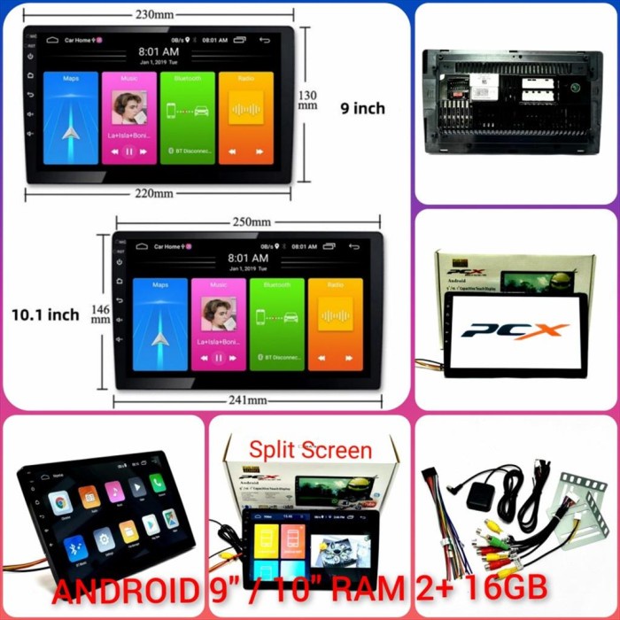 Head Unit Android PCX Layar 9 Inch Ram 2/16 Tape TV Audio Mobil best