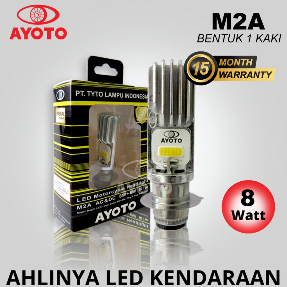 → CkU Lampu LED Motor warna KUNING Bebek Matic AYOTO M2A arus AC/DC Socket T19/H6 f Murah ★.