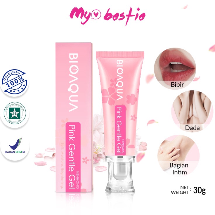 Model Baru BPOM HALAL - BIOAQUA NENHONG Pink Gentle Gel 30gr | Pemerah Bibir | Krim Pemerah Bibir | 
