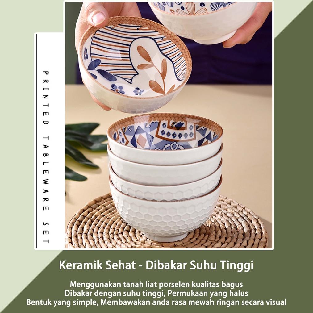 Populer Souvenir Mangkuk Set Porselen Biru Dan Putih Bermutu Tinggi Mangkuk Keramik Kotak Hadiah Man