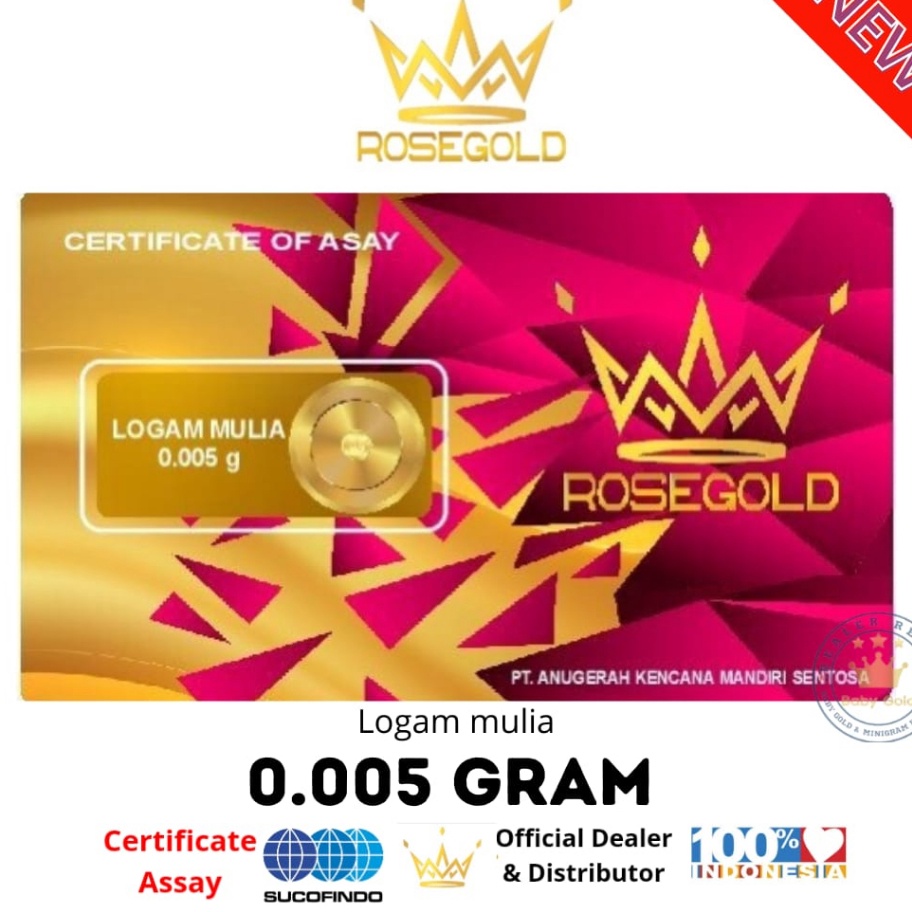 LLO329 ROSE GOLD 0.005 GRAM LOGAM MULIA EMAS MINI |