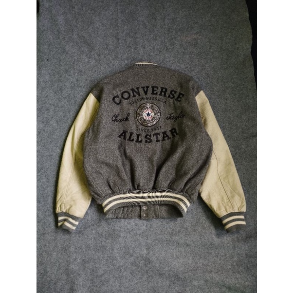 jaket varsity wool leather vintage converse