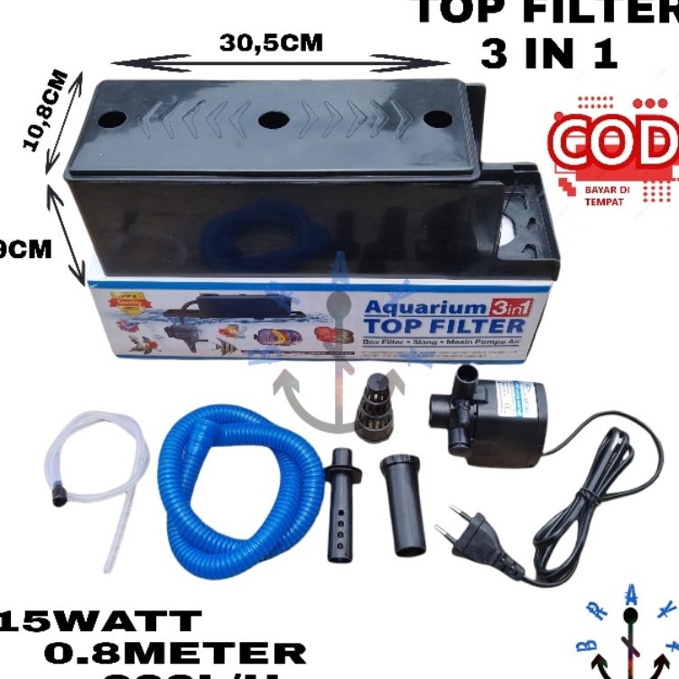 ➨➤✹✴ Filter Pompa Komplit Top Filter Box Aquarium 3 In 1 Rosston SP 1200 Garansi (BOX LEBIH BESAR) M