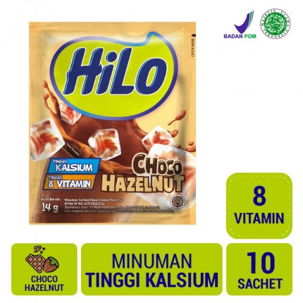 

Hilo Susu Choco Hazelnut 1 Renceng isi 10 Sachet @14gr Susu Bubuk Rendah Lemak Hailo Coklat Kemasan Saset