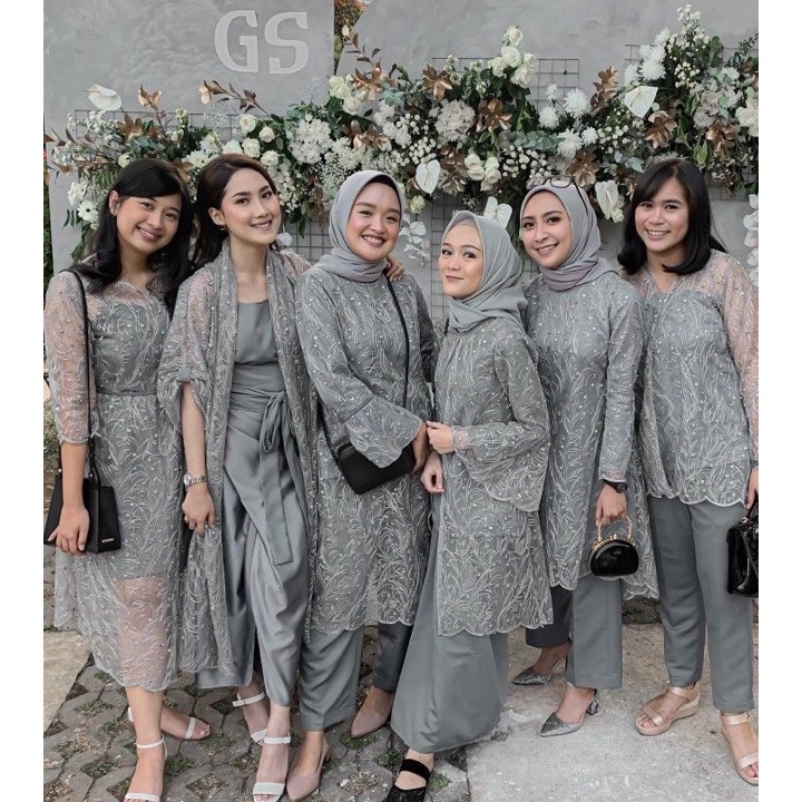 SFZL9819 TEBUS MURAH  Paket Bridesmaid Tile dan Satin / Paket Seragaman Bridesmaid / Baju Nikah / Ba