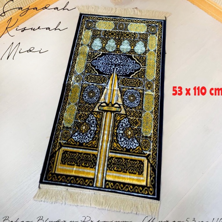 [CODEBARANG259HBV] SAJADAH TURKI HITAM KISWAH PREMIUM UKURAN SEDANG 44