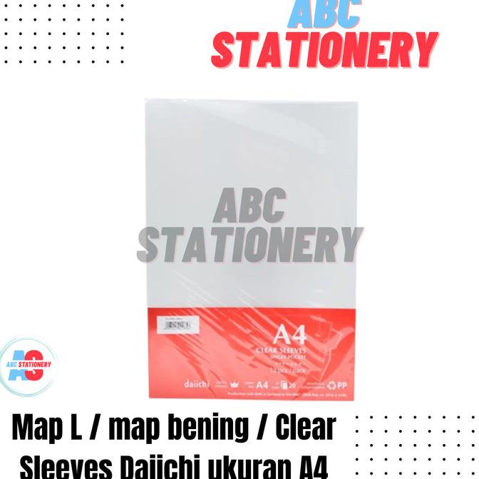 

Baru Map L / Map Bening / Clear Sleeves Daiichi Ukuran A4 (Isi 12 Pcs)