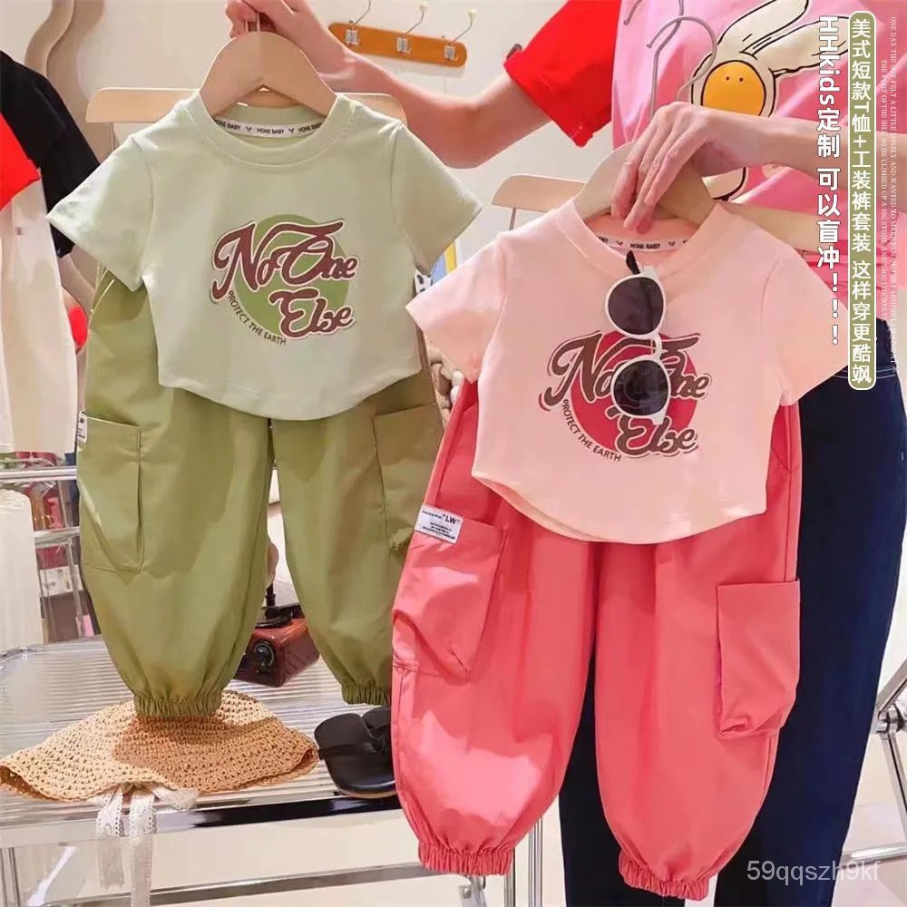 08# kaos import anak perempuan atasan korea anak perempuan2023Setelan Anak Perempuan Trendi Lengan P