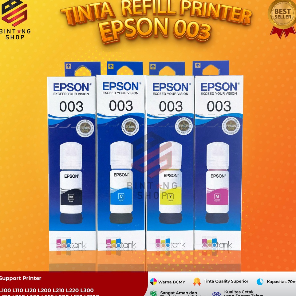 Baru Tinta Epson 003 Premium Tipe Printer L1110 L3101 L3110 L3150 L5190 L3100 Dijual
