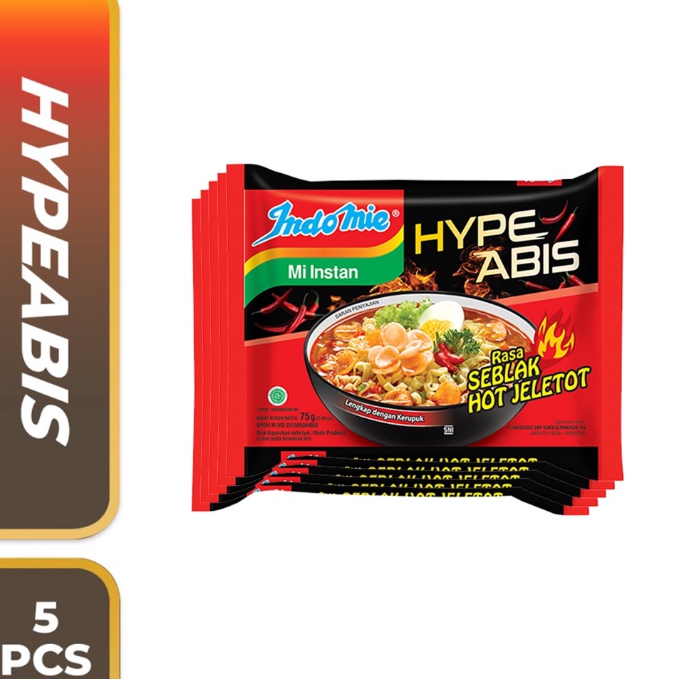 

Model Terkini 5 Pcs - Indomie HypeAbis Rasa Seblak Hot Jeletot Buruan Beli