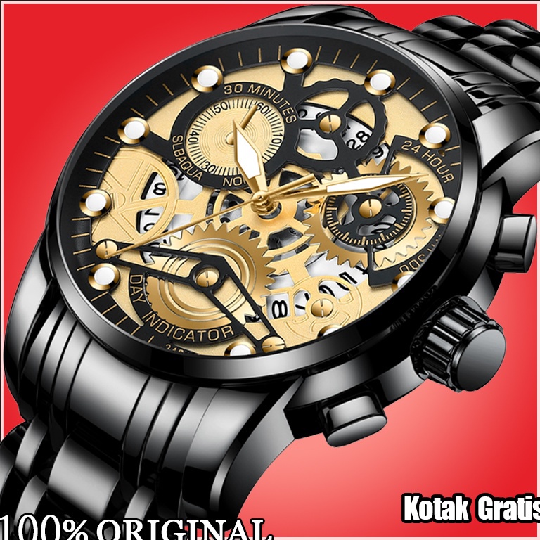 NEW STOCK VaVa Voom 2451 ✅COD Jam Tangan Pria Anti Air Original Luxury Stainless Steel（Free BOX+Gara